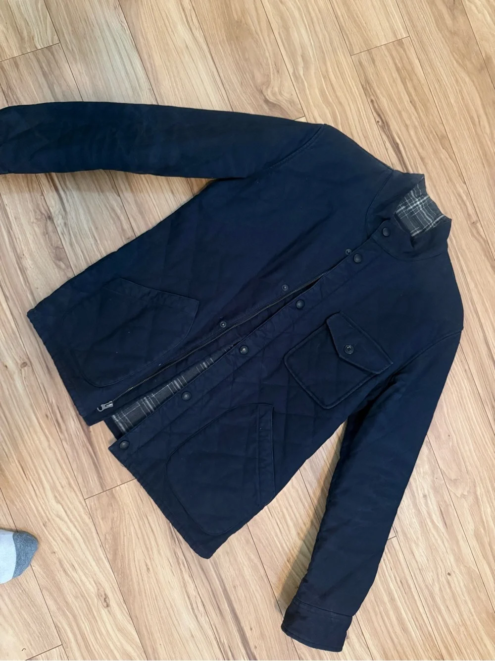 Grayers Navy Field Jacket with Quilted Front